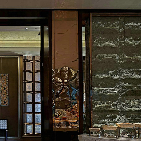 13Customised SUS304 Hotel Restaurant Area Ceiling Raw Edge Lift Cladding Wall Panels (11)