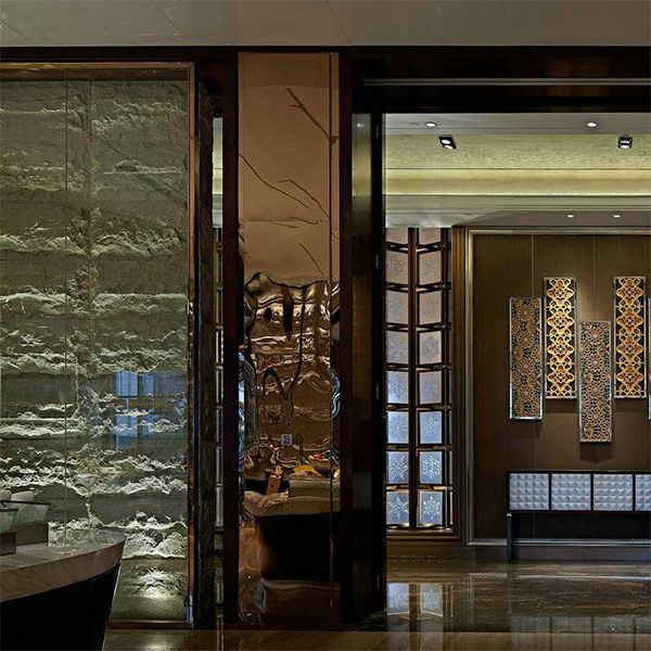 13Customised SUS304 Hotel Restaurant Area Ceiling Raw Edge Lift Cladding Wall Panels (14)