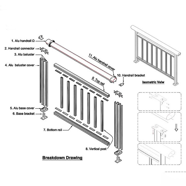 14Metal outdoor wrought iron stair railing panels staircase villa handrail iron (9)