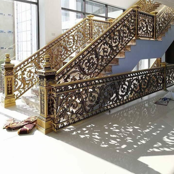 15Factory direct sale advanced indoor staircase stainless steel balustrade hollow design (5)