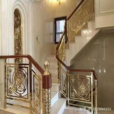 17Hotel club lobby lattice decorative stainless steel railing openwork European metal fenc (5)