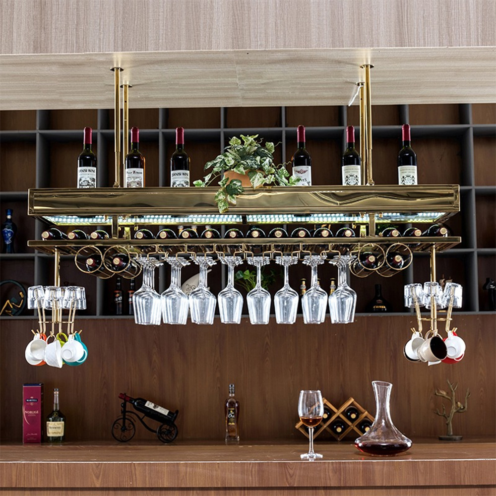 Hanging Stainless Steel Wine Racks Enhancing The Home Bar Experience (2)